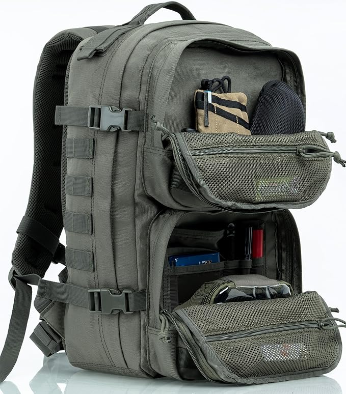 Tactical Backpack Military Survival Pack EDC Daypack Bag MOLLE for Camping Hiking Hunting Bugout Travel 25L