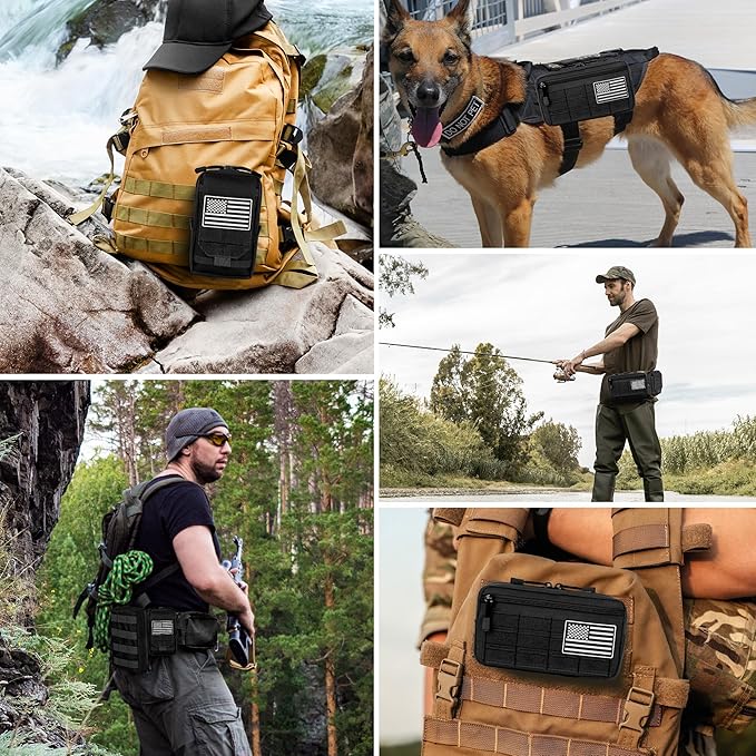 Tactical MOLLE Utility Pouch Kit – EDC Accessories Bag with Phone Holder Water Bottle Pouch Medical First Aid Pouch for Outdoor Hiking Camping and Duty Use