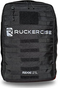 Rucking Backpack - Ridge 21L Rucksack Engineered for Rucking Ruck Pack Weight Plate Backpack Extra Padding for Running Walking Strength Training Compatible with Yes4All Ruck Weight
