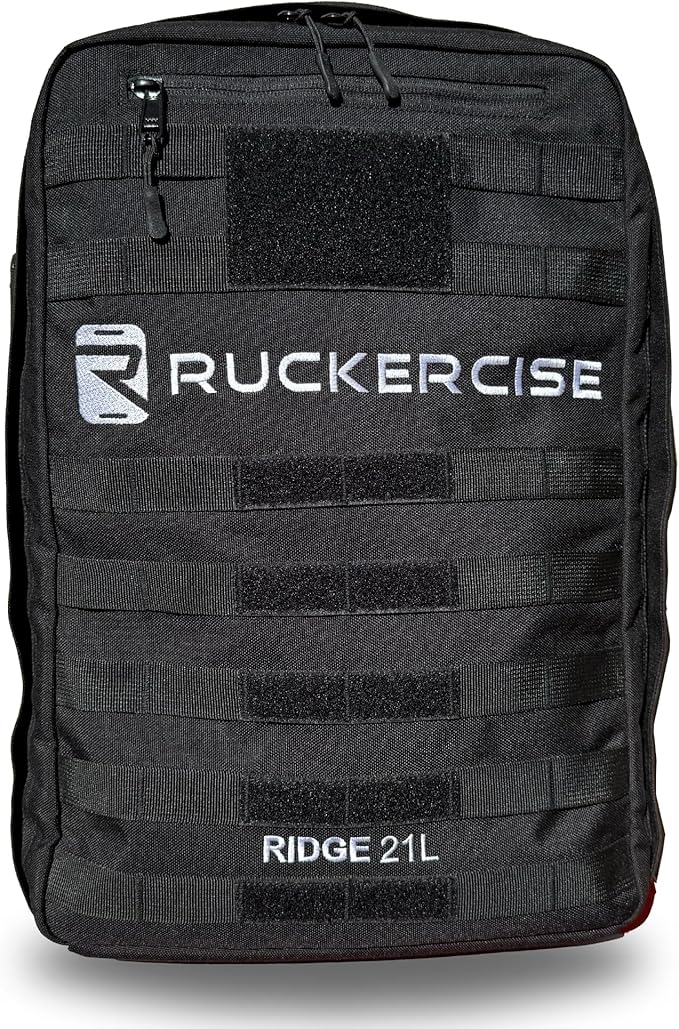 Rucking Backpack - Ridge 21L Rucksack Engineered for Rucking Ruck Pack Weight Plate Backpack Extra Padding for Running Walking Strength Training Compatible with Yes4All Ruck Weight
