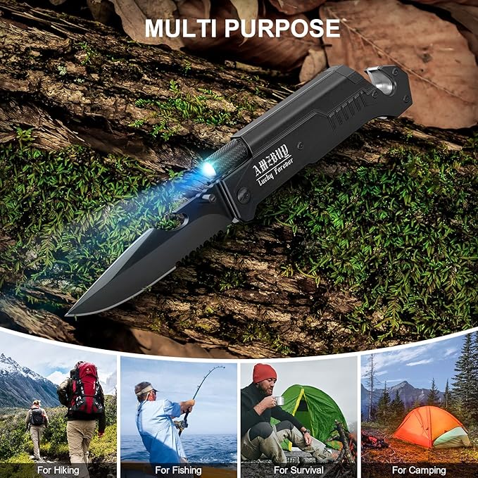 Stocking Stuffers for Men Dad Gifts: 2Pack Christmas for Adults Women Present Idea 7-In-1 Multi Tool Camping Fishing Multitool Birthday Gadgets for Him Boyfriend Husband Who Have Everything