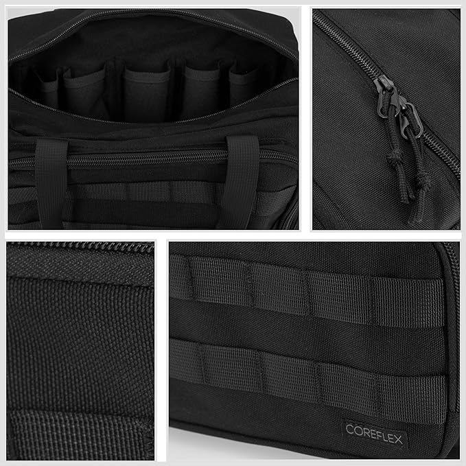 Coreflex 12-Inch Heavy Duty Tool Bag Tactical Gear Range EDCTool Bag for cars Multi-Purpose Work Bag for MechanicsElectricianCarpentersBuildersPlumbers 12 X 7 X 7 (Black)