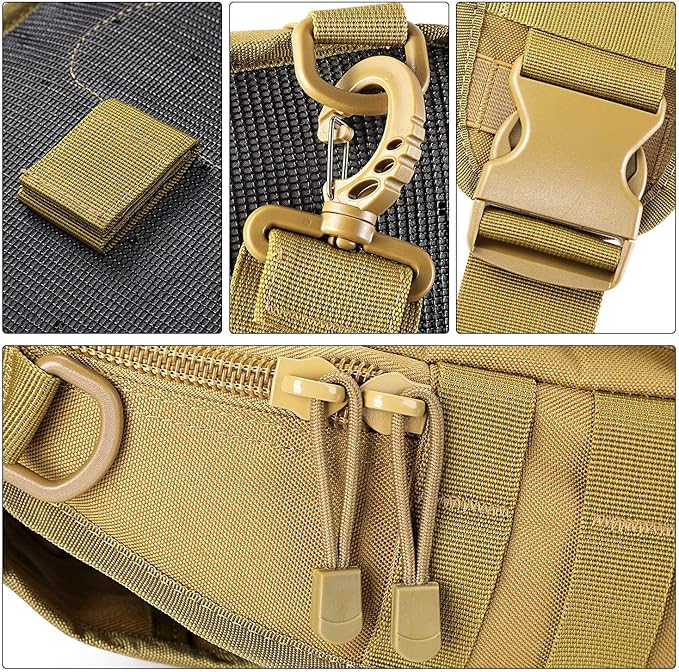 G4Free Outdoor Tactical Bag Backpack Military Sport Bag Pack Sling Shoulder Backpack and Tactical EDC Sling Backpack Military Rover Shoulder Sling Bag Pack Molle Assault Range Bag