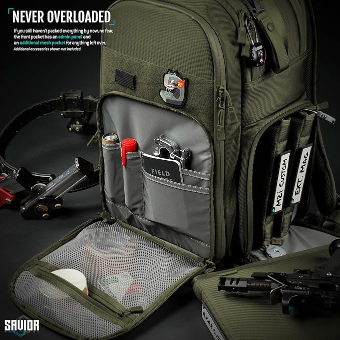 Savior Equipment Pro SEMA Tactical Backpack Competition Shooter 3 Pistol Sleeve