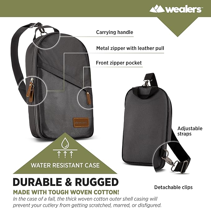 Wealers Camp Kitchen Cooking Utensil Set Travel Organizer Grill Accessories Portable Compact Gear for Backpacking BBQ Camping Hiking Travel Cookware Kit Water Resistant Case