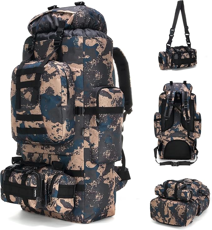 100L Camping Hiking BackpackMolle military Tactical rucksack backpackWaterproof Lightweight Hiking Backpack