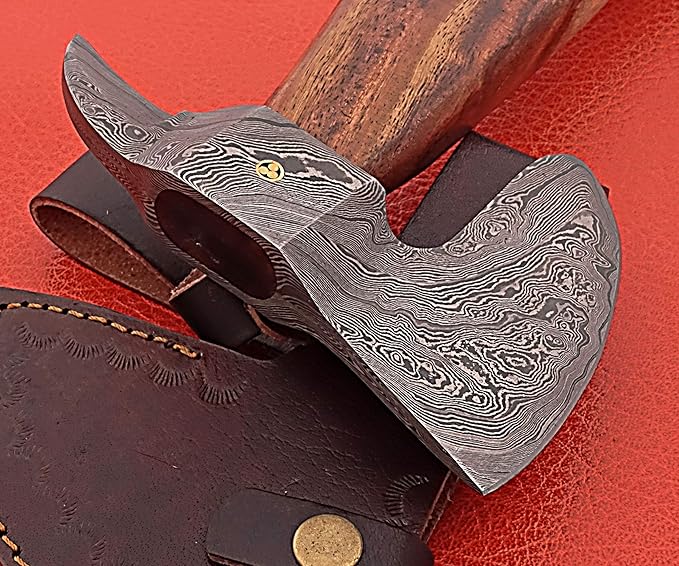 Smart &amp Sharp Hand Forge Custom Made Hatchet Axe Hand Made Damascus Steel Blade/Best Gift/Gift for him SS-17347(Rose Wood) (Rose Wood) (Rose Wood)
