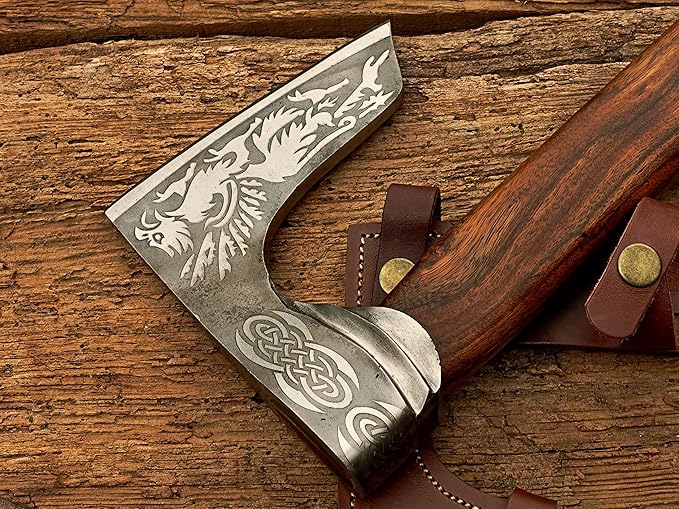 Handmade Steel Viking Axe Hatchet Tomahawk Axe Camping Axe 22 inches Rosewood Handle Axe