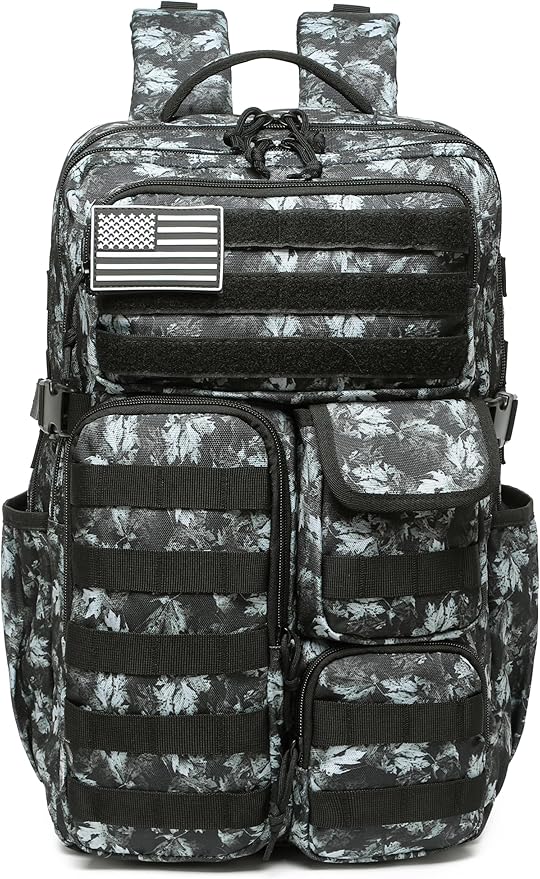 Wotony Tactical Backpack - Military waterproof backpack with multiple pockets and tactical gear for the outdoors (Gray Maple Leaf 35L)