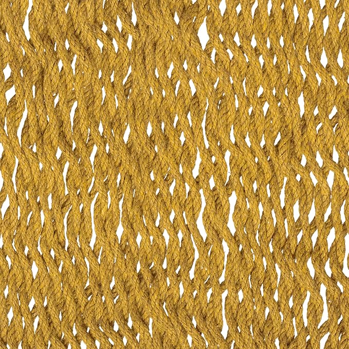 NOVICA Mustard Yellow Hand Woven Cotton Mayan 2 Person XL Rope Hammock with Hanging Accessories 'Maya Mustard' (Double)