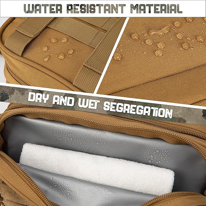QT&ampQY 25L Tactical backpack &amp Tactical Toiletry Bag…