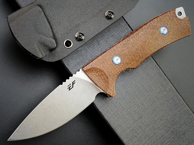 Eafengrow EF133 Fixed Blade Knife DC53 Steel Blade Micarta Handle Full Tang Compact Tough EDC Tool Knifes for Working Camping Hiking