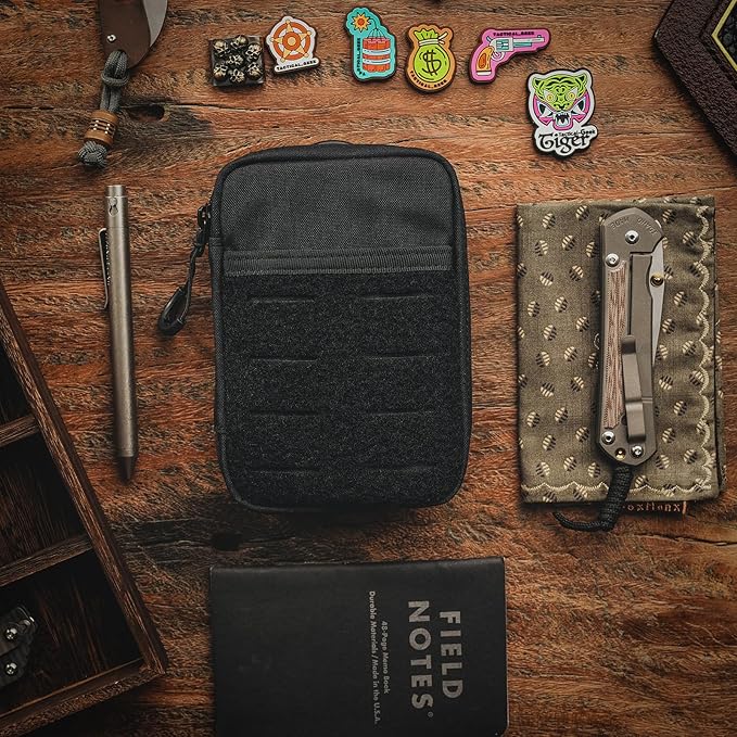TACTICAL GEEK EDC Compact Waist Pocket Pouch Men EDC Pouch Organizer Multi-Purpose Molle Tool Pouch for Multitools Utility Tool Organizer Bag for Daily Essentials Carry (Block E3.0-BK)