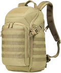 AMHEH 32L Tactical Backpack - 17 Laptop Suspended Protection 1050D Rugged Urban Everyday Carry Pack Get Home Bug Out Bag (Tan)