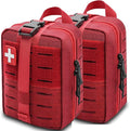 Ifak Pouch - 2 Pack Rip Away Molle Tactical Medical Pouch Empty First Aid Kit Bag for Duty Belt (2 Pack RED)