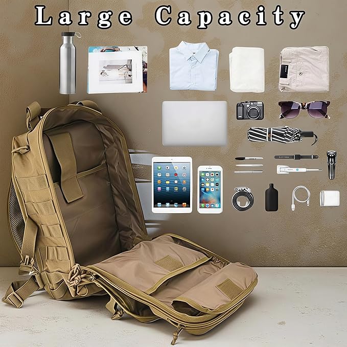 Tactical Sling Backpack with Molle System - Military Rover Shoulder Bag for EDC Outdoor Range &amp Daily Carry (Black)