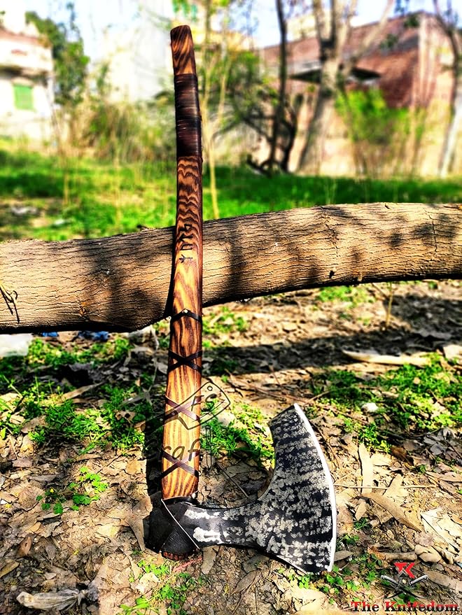 FS Crafts Viking Axe Hatchet Norse Axe- 40 Long Two-Handed Large Berserker Axe Forged Axe Bearded Dane Axe Norse Axe Scandinavian Style Viking Axe- with Sheath AXE005FR