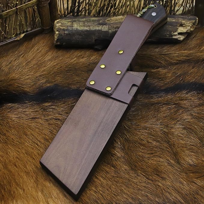 BA-KOR (Pioneer ) (14.6) DC53 steel 6mm thickened full Tang fixed knife+ Wooden sheath &amp(5.9IN) Cerium Igniter suitable for outdoor hunting cutting chopping camping obstacle removal explora