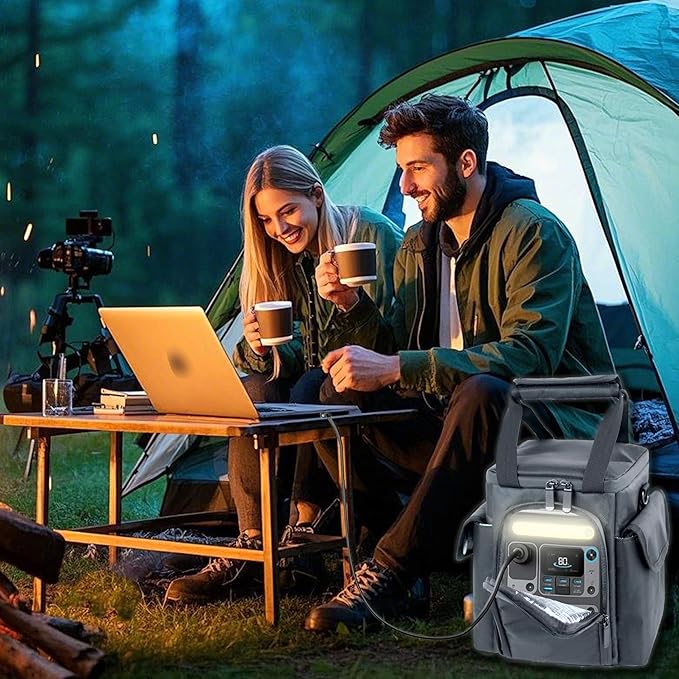 Waterproof Travel Bag Compatible with Anker SOLIX C300 Portable Power Station Outdoor 288Wh LiFePO4 BatteryPower Bank Station Storage Case Cover with Two Pockets and Adjustable Strap