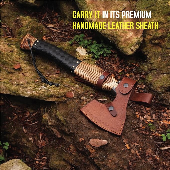 17.5 Handmade Viking Axe - Ideal for Collectors &amp Enthusiasts | Authentic Artisan-Crafted | Medieval Styled Axe with Durable and Robust High Carbon Steel