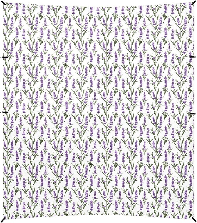ALAZA Lavender Floral Flower Beach Tent Sun Shelter UPF50+ Protection Beach Shade Canopy w/ 4 Sandbags for Outdoor Camping Fishing Backyard Fun Picnic 10x9 ft