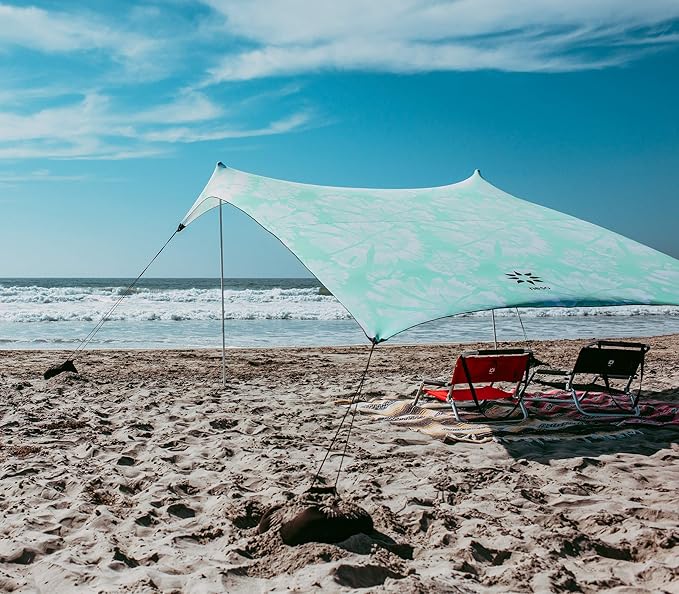 Neso Grande Portable Beach Tent Sun Shelter - Lightweight Beach Shade Canopy - Easy Setup for Family Outings - Patented Reinforced Corners - UPF 50+ Sun Protection