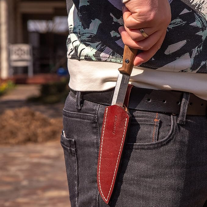 BPSKNIVES BS1FT SSH - Full-Tang Fixed-Blade Knife - Sharp Stainless Steel Bushcraft Knife With Sheath - Survival Compact Knife - Tactical Outdoor Camp Knives