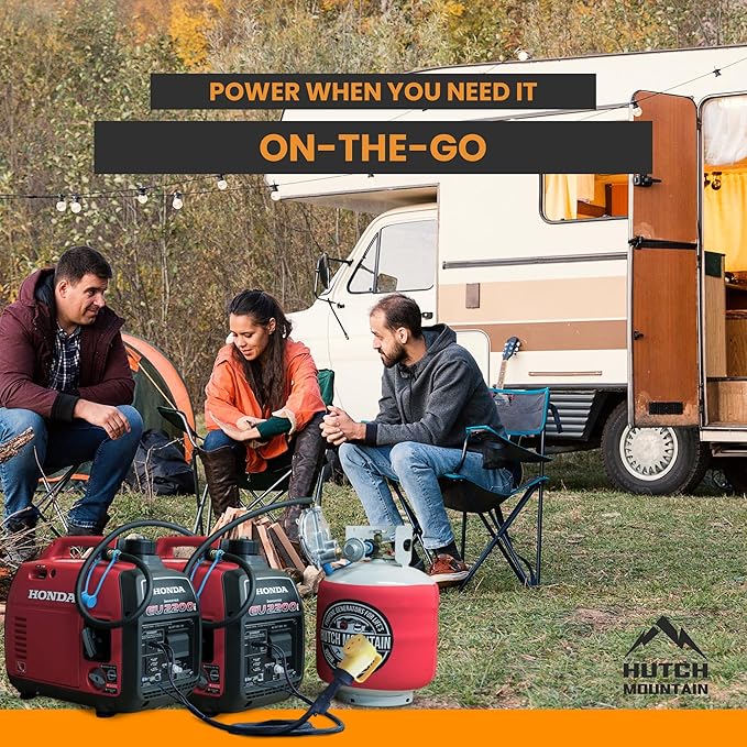 Hutch Mountain Power Grip Parallel Cable - Compatible with Honda Generator Eu2200i 1000i &amp 2000i RV Cable w/ 30 amp Generator Cord Breaker Parallel Kit with Built Handle