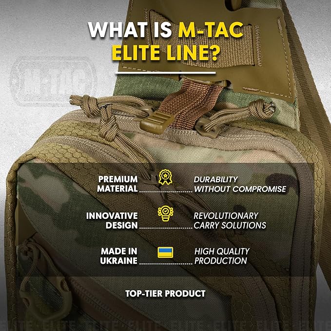 M-Tac Elite Sling Bag - EDC Tactical Crossbody Concealed Carry CCW Chest Pack