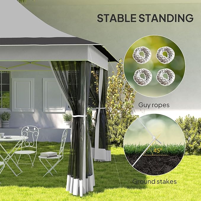 12x12 Premium Quality Canopy Pop Up Tent Featuring Breathable Mesh UPF50+ UV Protection Collapsible Carry Bag Light Gray