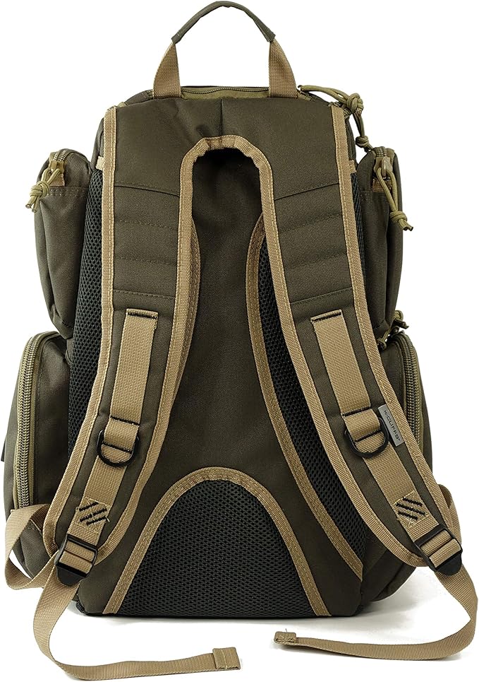 K-Cliffs Tactical Range Backpack – Lockable Bag for 5 Handguns Pouches – 900D Water‑Resistant with Rain Cover &amp USA Patch