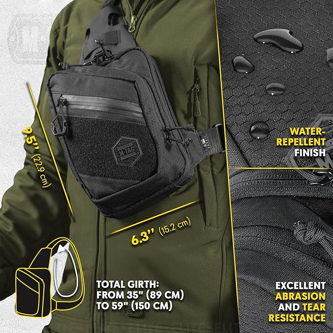 M-Tac Elite Sling Bag - EDC Tactical Crossbody Concealed Carry CCW Chest Pack