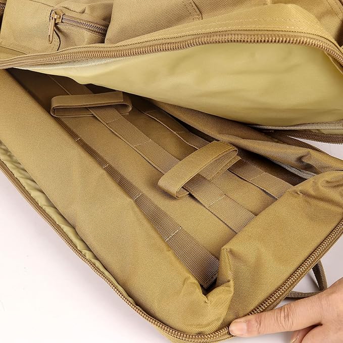 New Tactical 24 Rifle Gear Shoulder MP5 Sling Bag Army Backpack Soft Rifle Case Gun Backpack Bag Tactical Rifle Backpack MPS Hunting Bag Cross Bag Khaki
