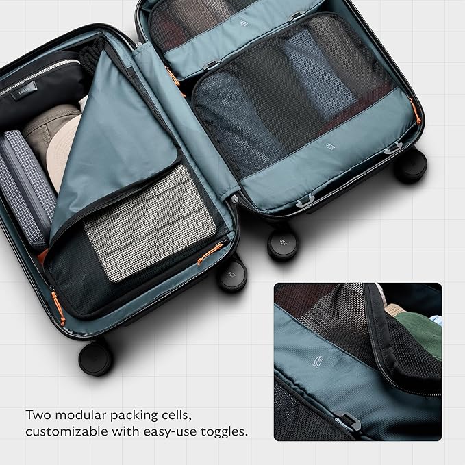 Bellroy Transit Carry-On (41L carry-on luggage with hard shell and removable packing cells) - Everglade