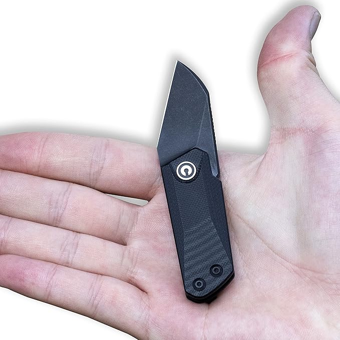 CIVIVI Ki-V Front Flipper Pocket Knife Double Detent Slip Joint Small Folding Knife with Deep Carry Pocket Clip For Easy EDC C2108B (Black)