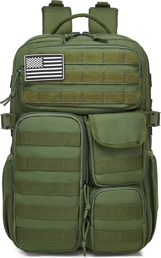Wotony Tactical Backpack - Military waterproof backpack with multiple pockets and tactical gear for the outdoors (army green 25L)