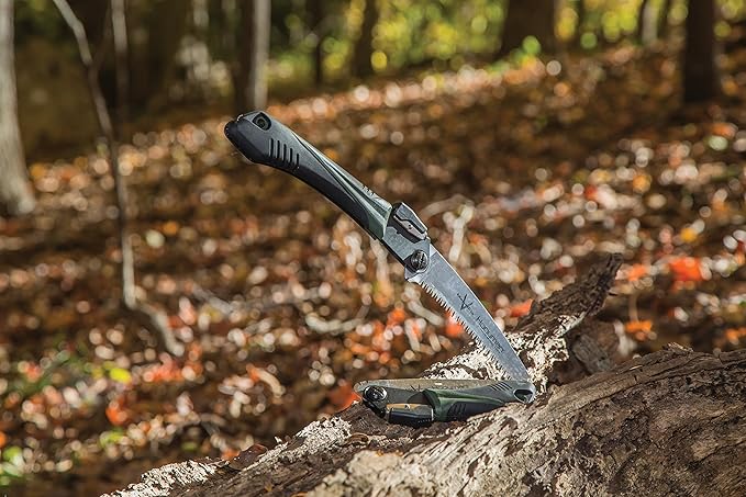 Hooyman MegaBite Handsaw and Hunter’s Combo Bone Saw with Heavy Duty Construction High Carbon Steel Blade Impulse Hardened Teeth and Ergonomic Over-Molded Handle for Camping Hunting and Outdoors
