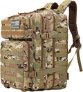 Tactical Military Backpack for Men &amp Women - Small Molle Assault Rucksack with Bottle Holder for EDC Hiking &amp Camping (Khaki-A)