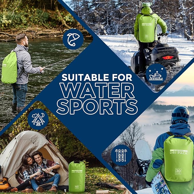 Zero Grid Waterproof Dry Bag - Floating Roll Top Drybag Keeps Dry 10L/20L/30L/40L Sizes for Backpacking Kayaking Boating Camping Fishing Hiking Made from Tough 500D Material