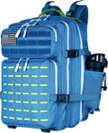 Military Tactical Backpack 45L/25L 3 Day Assault Pack Molle Daypack Hiking Backpack for Men and Women (Blue-Yellow 45L)