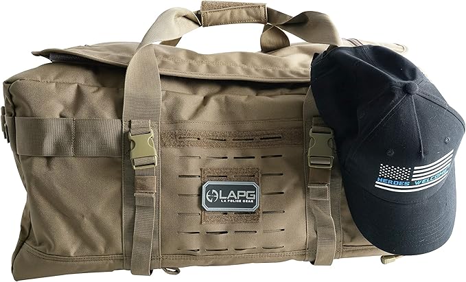 LAPG Expedition Carry-On Travel Duffel Bag Multi-Way Outdoor Travel Bag with Backpack Straps Black