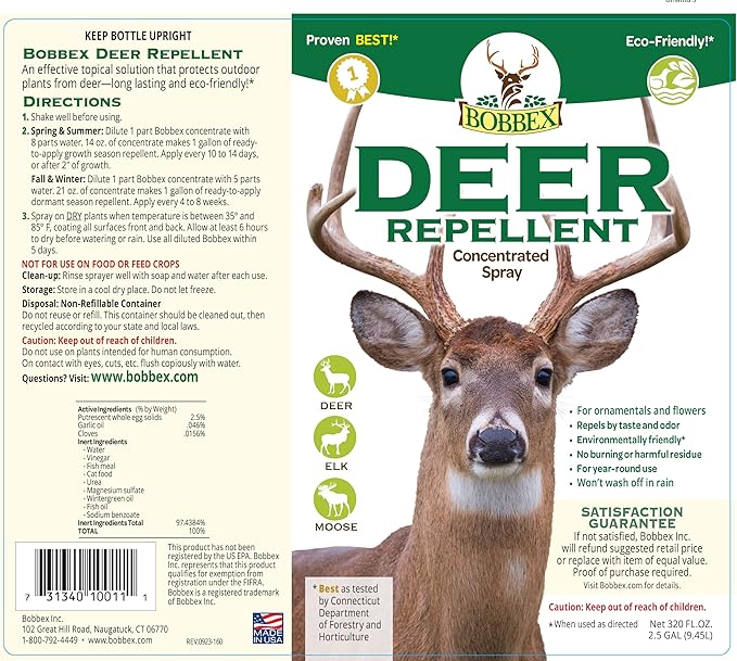Concentrated Deer Repellent - Bobbex | Deer Elk and Moose Deterrent Concentrate (2.5 gal.) YF-43QX-BOCA