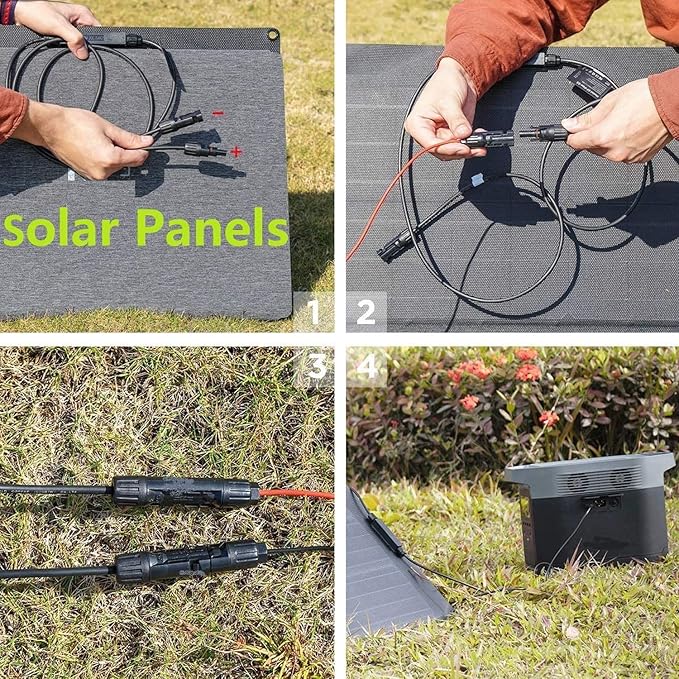 Solar Connector to XT60 Extension Cable 11Ft Power Solar Adapter for Anker Powerhouse ECOFLOW River 2 Pro Max River Solar Panel Charging Cable ALLPOWERS S2000 Portable Power Station &amp Solar Genera