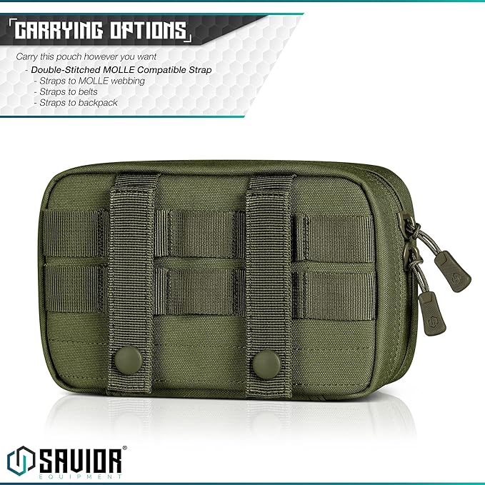 Savior Equipment IFAK Buddy Tactical First-Aid Kit Rip Away MOLLE Pouch Emergency EMT Utility Organization Medical Supply Carrier Outdoor Survival Travel Bag Attach to Backpack/Belt Loop