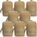 Cunno 8 Pcs Molle Pouches Tactical Molle Pouch Vest Pouch Cell Phone Belt Pouch Waterproof Waist Bag Pack Utility EDC Pouch Bag Compact Accessories Gadget Pocket Organizer