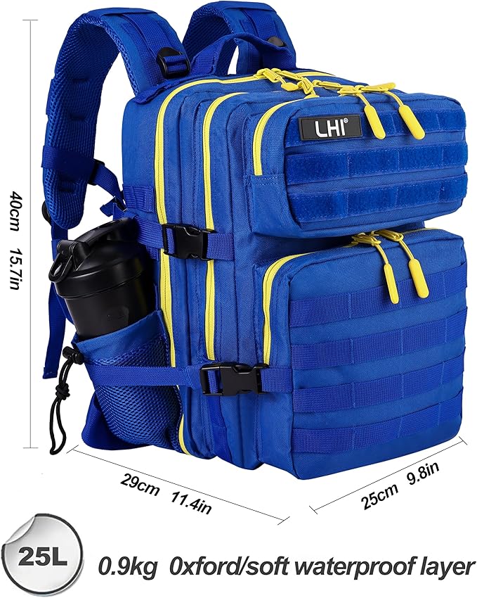 LHI Tactical Military Backpack for Men and Women 25L/35L Army Assault Pack Bag Small Rucksack with Bottle Holder