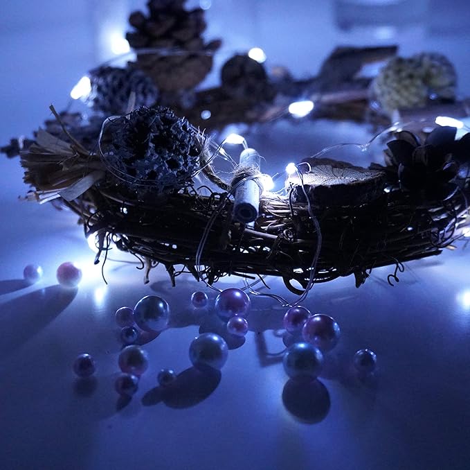 Battery Operated Silver Copper Wire Starry String Light 20 Pack Fairy String Lights6.6FT 20 LEDs for DIY Party Christmas Costume Wedding Easter Table Decorations (Cool White)