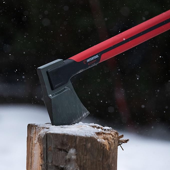 INTERTOOL Wood Splitting Axe 28” - Maul for Firewood - Splits Medium to Large Rounds - Composite Shock Absorbing Non-Slip Handle - Carry Sheath - HT08-0298
