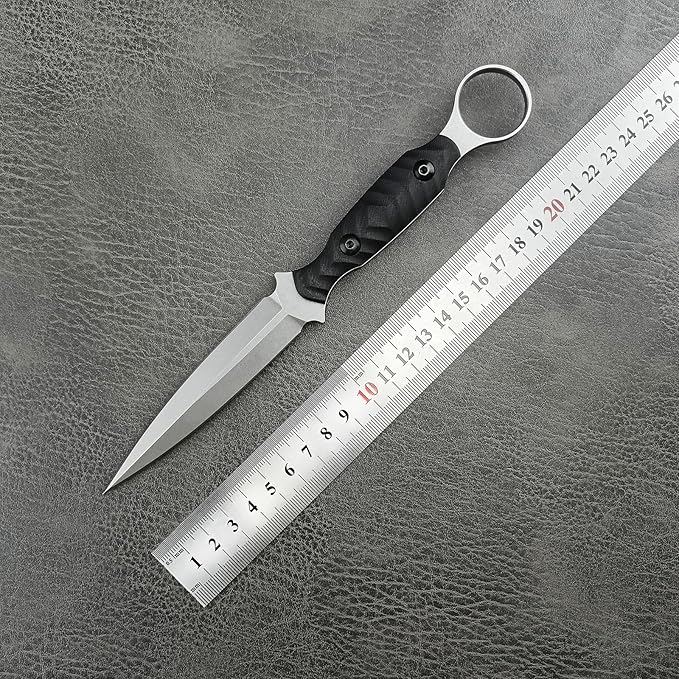 EDC Fixed Blade Knife with Kydex Sheath Full Tang D2 Stainless Steel for Outdoor camping Hiking