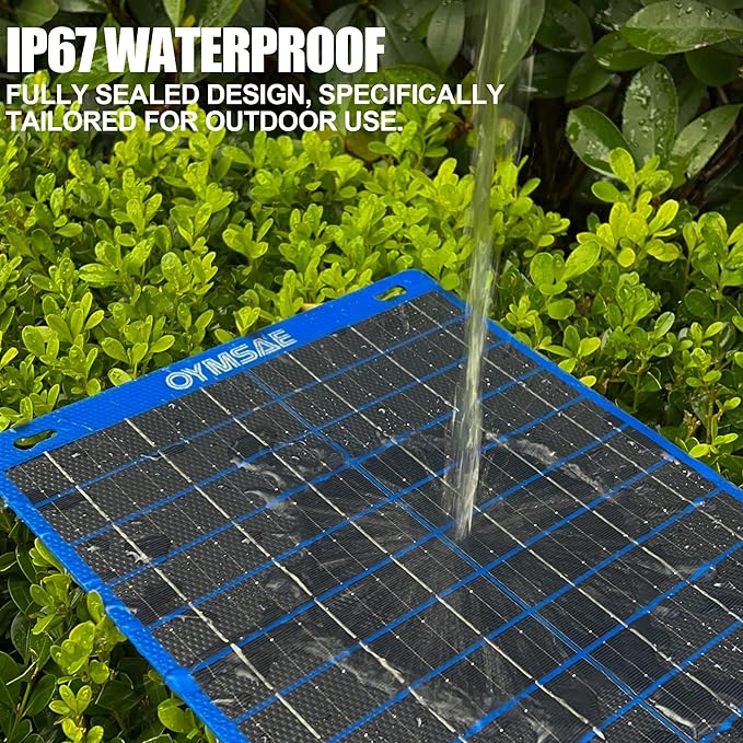 OYMSAE 12V 7.5W Solar Trickle Charger &amp Maintainer - Waterproof Battery Charger with Smart Controller for Car Boat RV Truck Marine - Includes Cigarette Plug &amp Alligator Clips